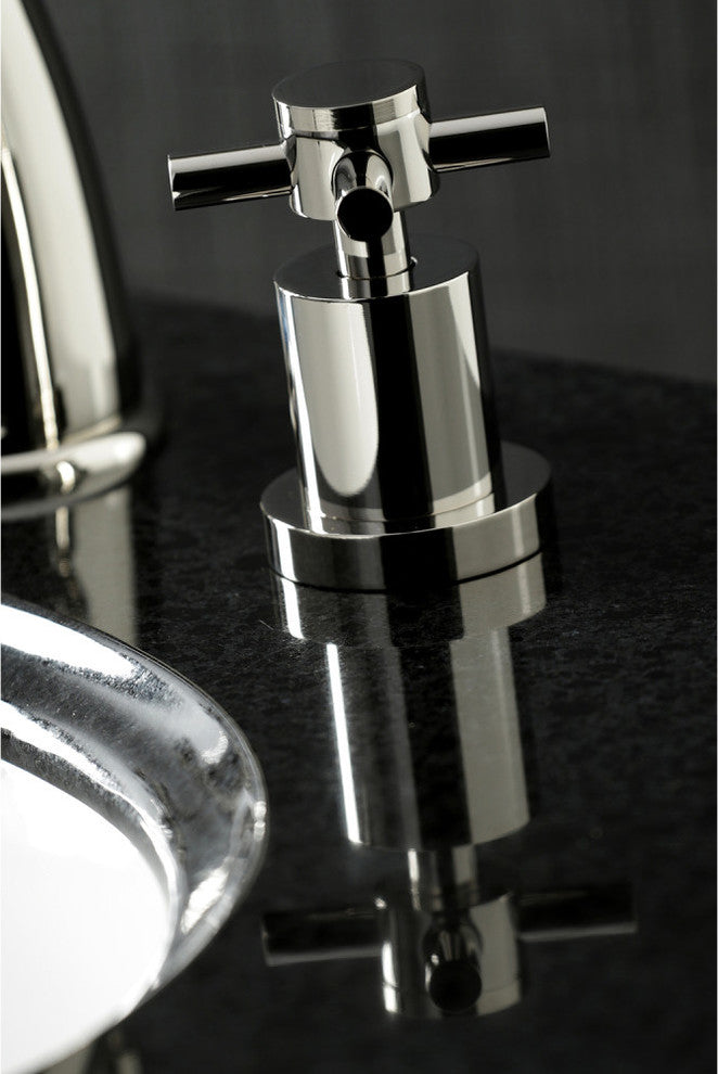 Kingston Brass Widespread Bathroom Faucet With Brass Pop-Up, Polished Nickel