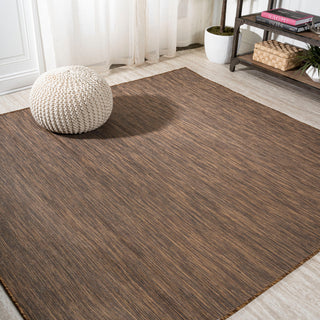 Ethan Modern Flatweave Solid, Brown, 6' Square