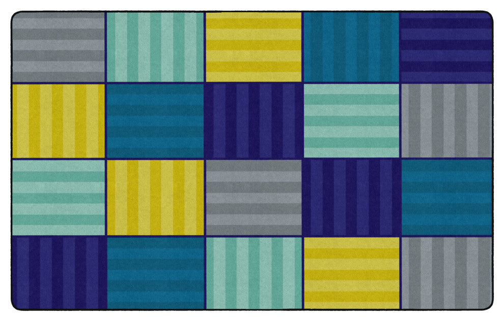 Flagship Carpets FA1307-44FS 7'6x12' Calming Blocks Cool Rug