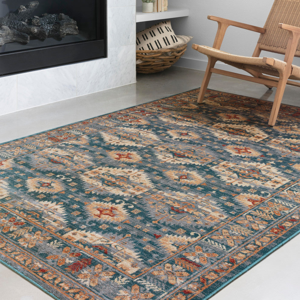 Isadora Rug, Lagoon and Multi, 8'11"x12'