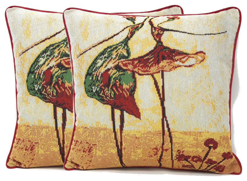 Seasonal Tapestry Woven Cushion Throw Pillow Covers, Dancing Ladies