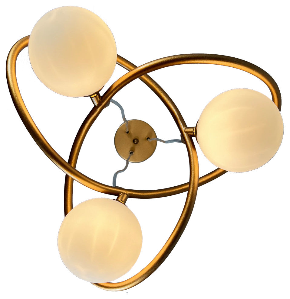 Xaman 3-Light Satin Brass Geometric Chandelier