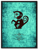 Monkey Chinese Zodiac Aqua Print on Canvas with Picture Frame, 13"x17"