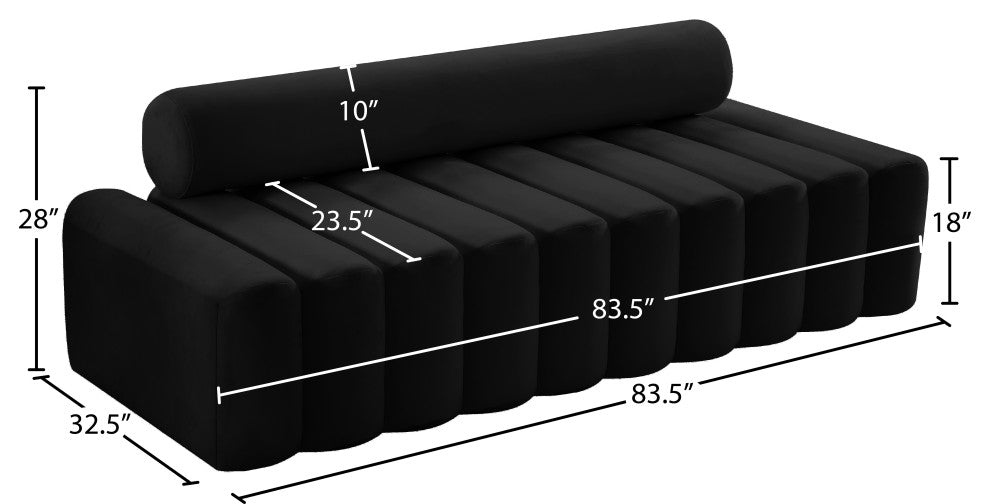 Melody Velvet Upholstered Chair, Black, Sofa