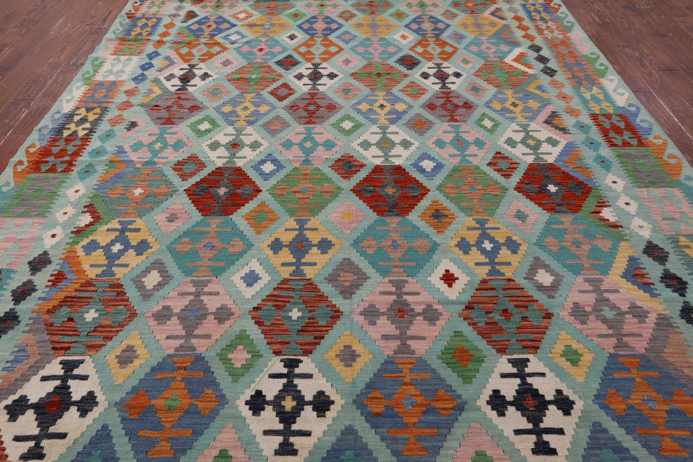 10' 2" X 16' 2" Kilim Flat Weave Wool On Wool Rug - Q12535