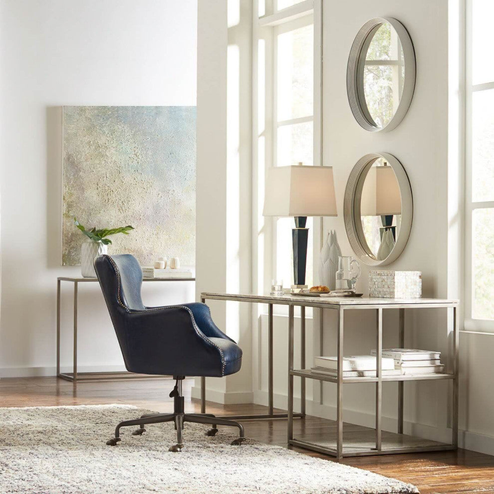 Classic Leather Office Chair Chateau Blue