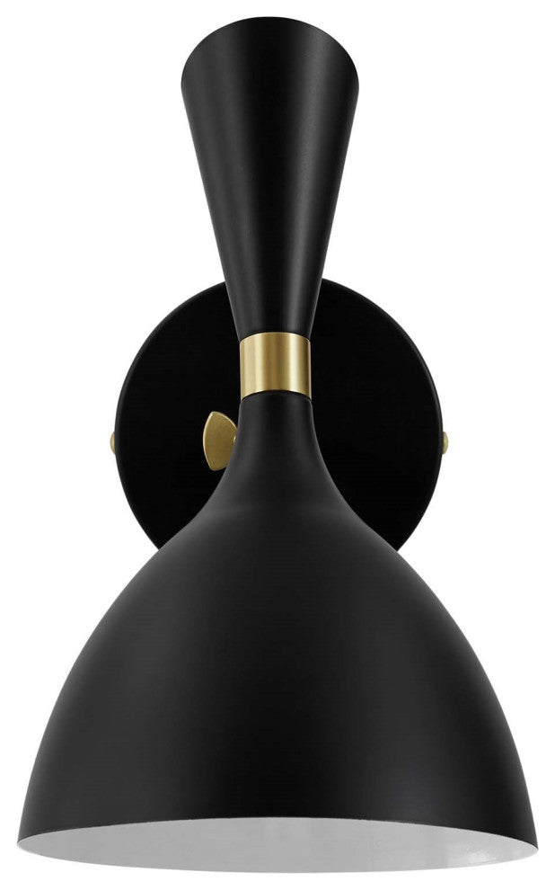 Sconce Wall Lamp Light Fixture, Black, Metal, Modern Cafe Bistro Hospitality