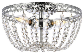 Elegant Lighting 1112F12 Kylie 3 Light 12"W Semi-Flush Bowl - Chrome