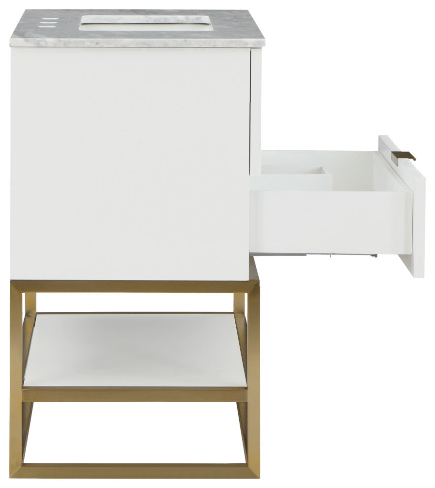 Monad Bathroom Vanity, White, 24" Wide