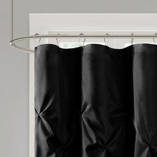 Madison Park Laurel Tufted Semi-Sheer Shower Curtain, Black