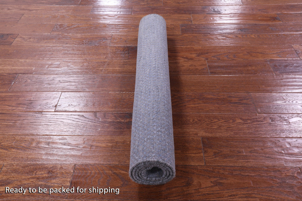 3' 2" X 5' 1" Wool and Silk Savannah Grass Handmade Rug Q11533