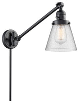 Small Cone 1-Light LED Swing Arm Light, Matte Black, Glass: Seedy