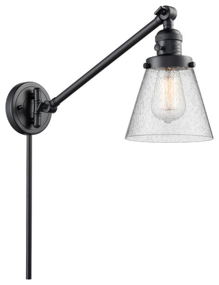 Small Cone 1-Light LED Swing Arm Light, Matte Black, Glass: Seedy