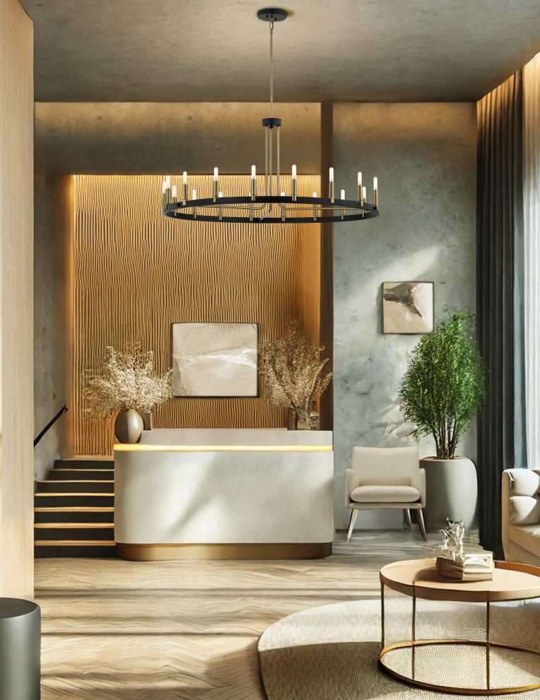 Clayton 42-inch 1-Tier 18-Light Chandelier