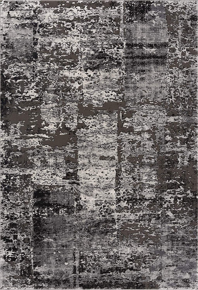 4' X 6' Gray Abstract Dhurrie Area Rug