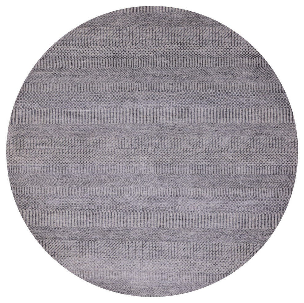 5' Round Savannah Grass Wool and Silk Hand Knotted Rug Q11477