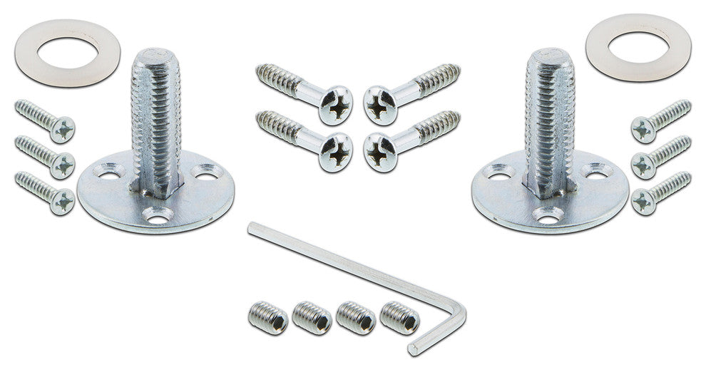 Double Deco Plate With Oval Clear Crystal Knob, Bright Chrome