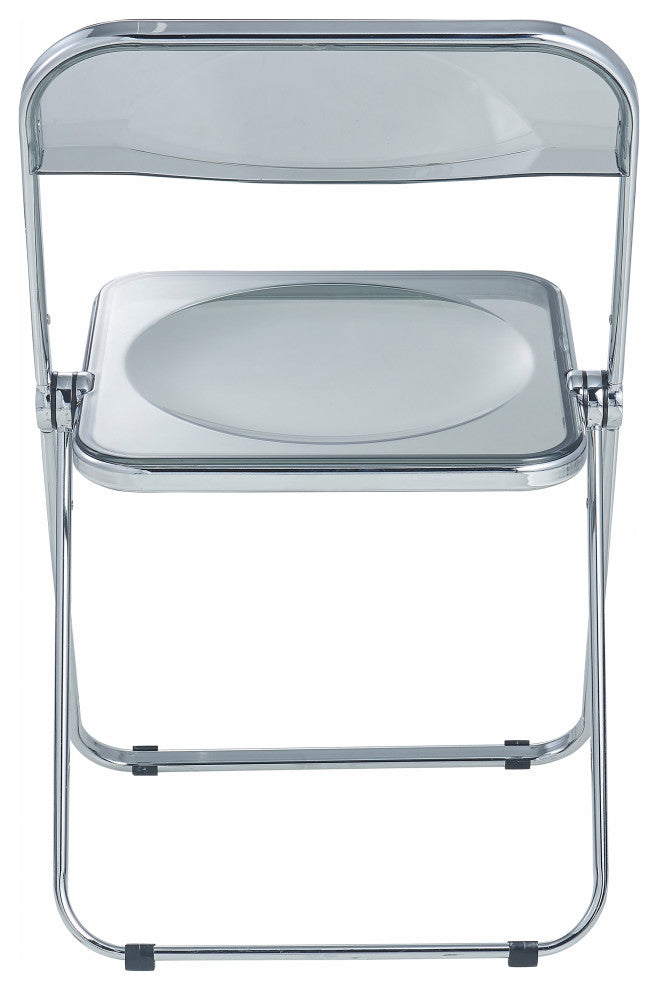 Lawrence Acrylic Folding Chair With Metal Frame, Transparent Black