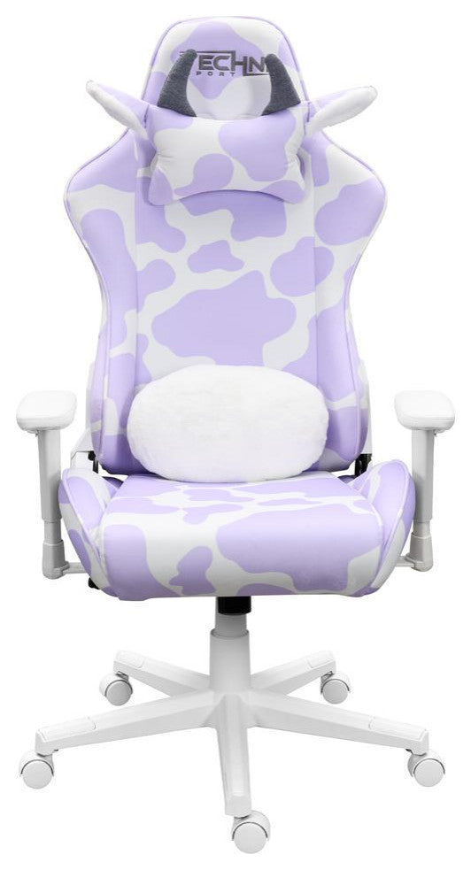 TS85 Lavender Print COW Series Gaming Chair