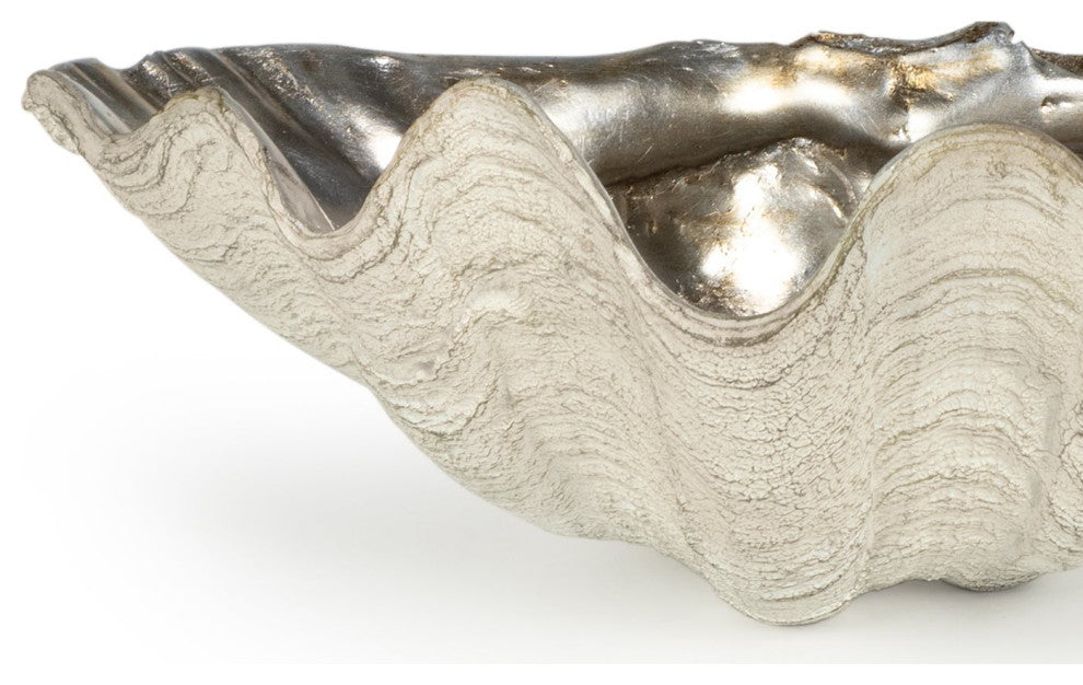 Clam Bowl Small, Ambered Silver Leaf