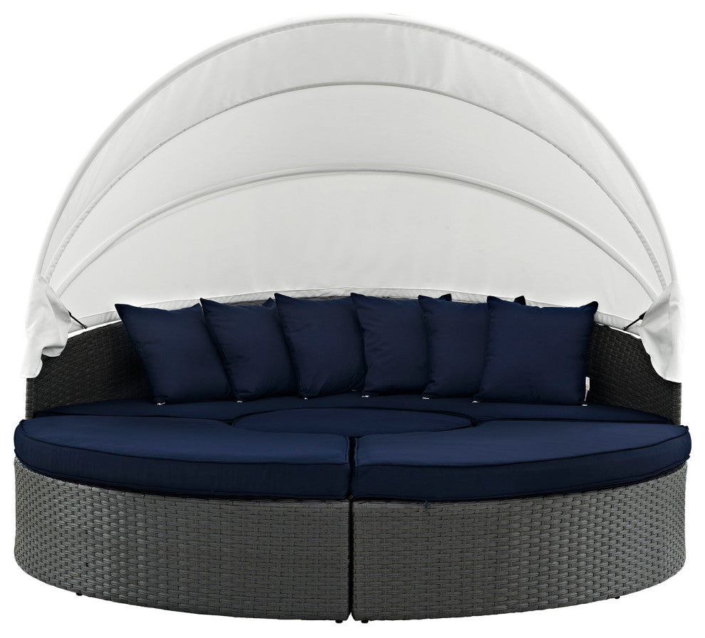 Canvas Navy Sojourn Outdoor Patio Sunbrella Daybed