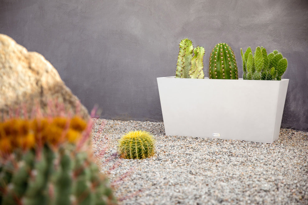 Midori Trough Planter, White, 31 Inch, 1 Pack