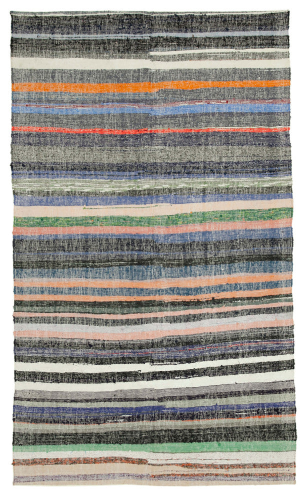 Rug N Carpet - Handmade Oriental 6' 1'' x 10' 4'' Contemporary Wool Kilim Rug
