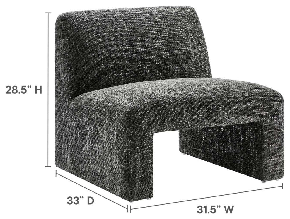 Amita Chenille Upholstered Accent Chair - Carbon Black