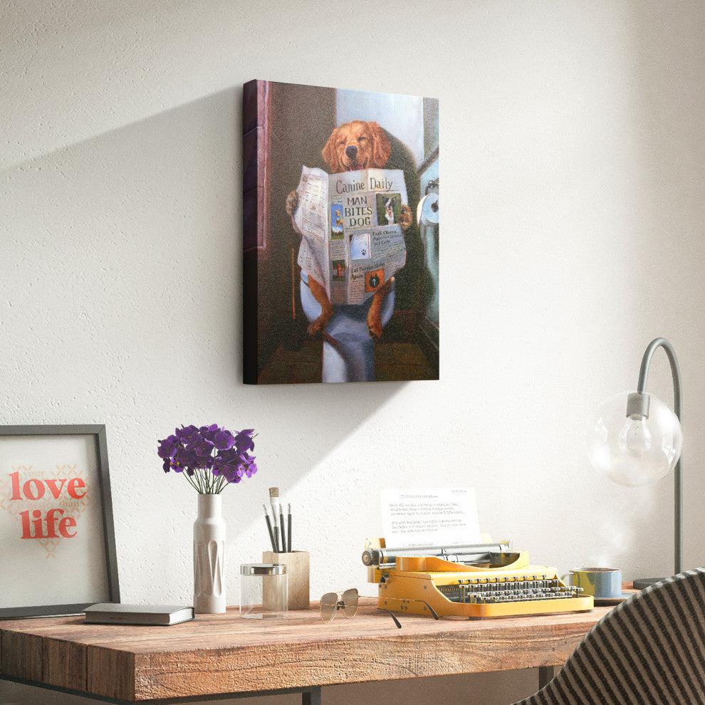 "Dog Gone Funny" Dog Wall Art, Graphic Art Print on Wrapped Canvas