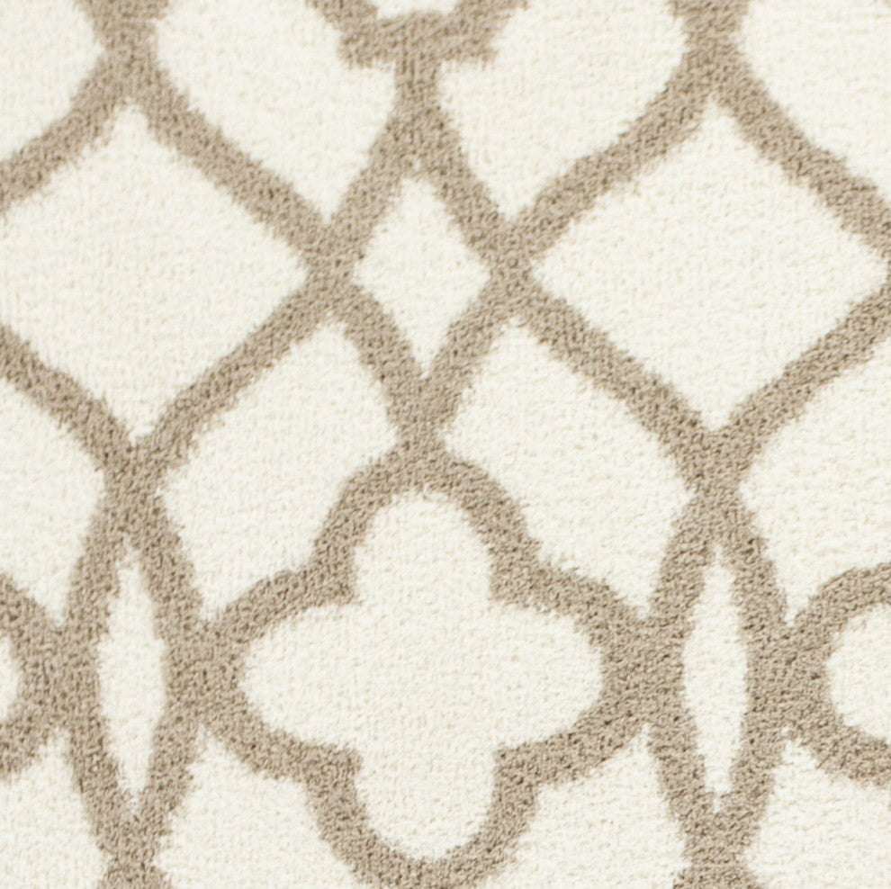 HomeRoots 7 x 10 Microfiber Ivory or Beige Area Rug