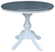 36" Round Top Pedestal Dining Table with 12" Leaf