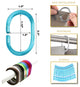 Shower Curtain Rings Plastic Hooks Solid or Clear Colors Set of 12, Clear Turquoise Blue