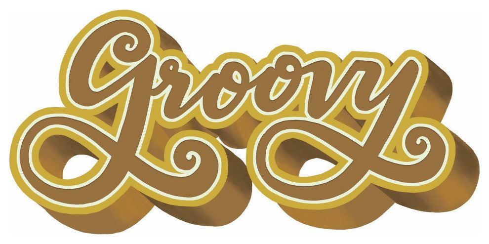 Yellow & Gold Groovy Retro XL Giant Wall Decals