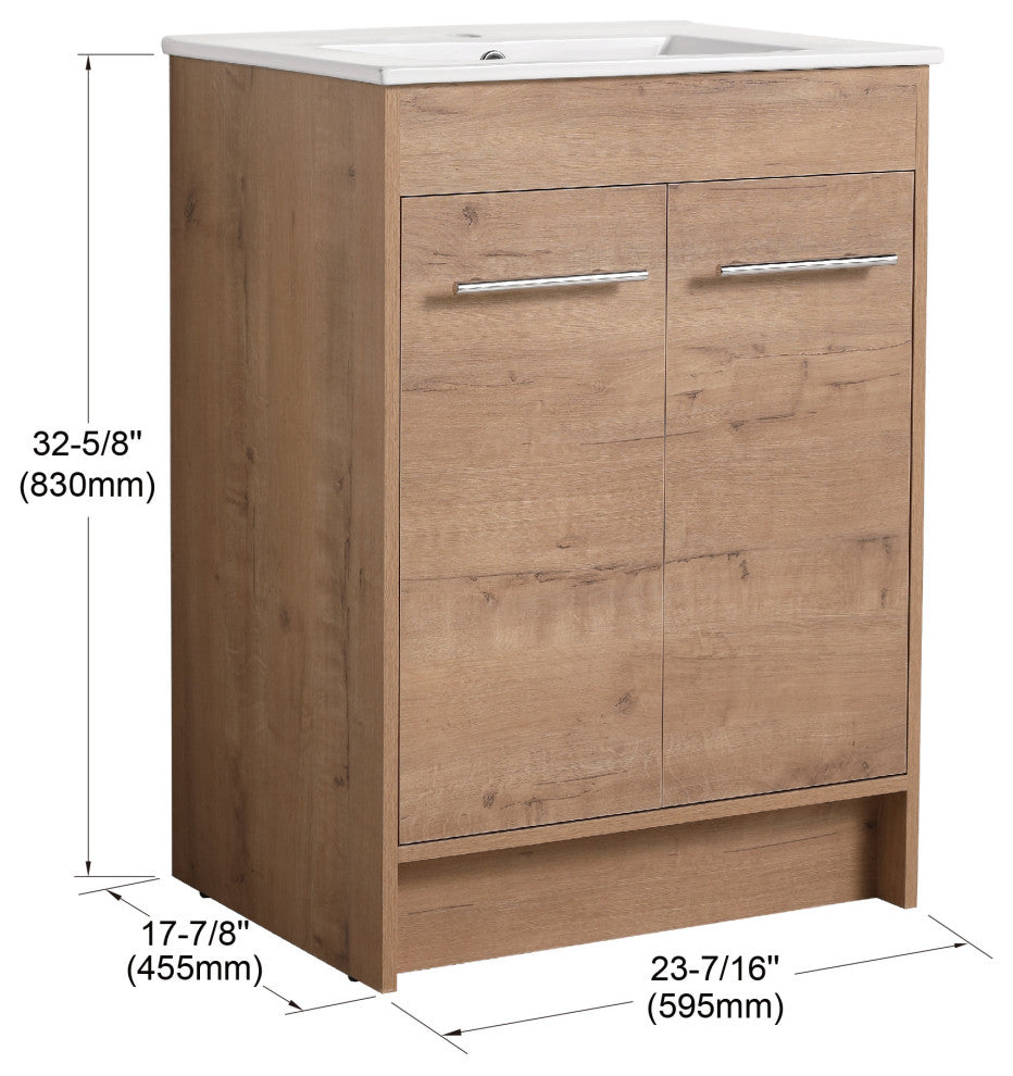 Jenny Oak Natural Vanity Kit, 24" Wide