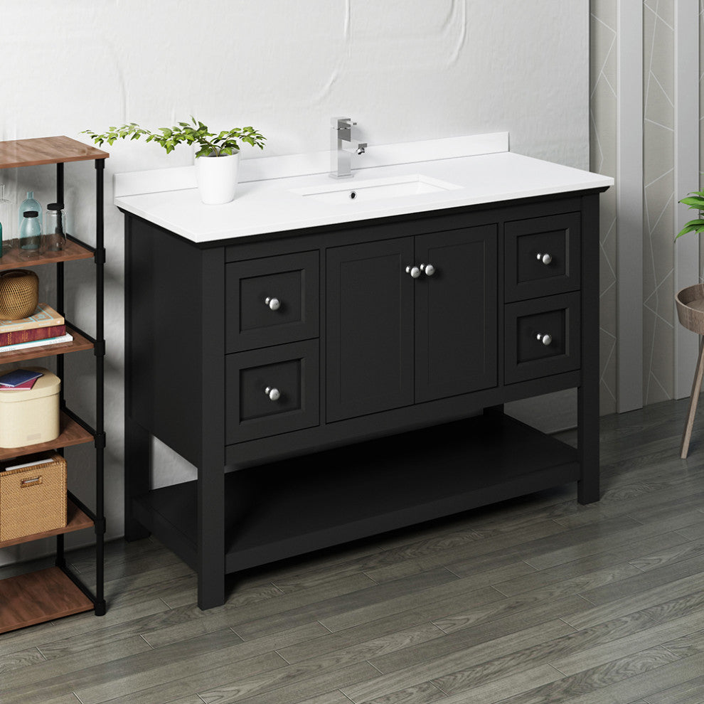 Fresca Manchester 48" Black Cabinet With Top and Sink