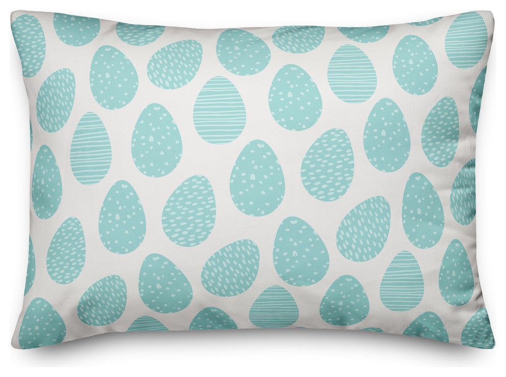 Blue Easter Egg Pattern 14x20 Lumbar Pillow