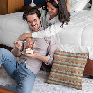 Plutus Brown Tracks Stripe Luxury Throw Pillow, 20"x36"