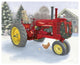 "Christmas in the Heartland III Red Tractor" Paper Print by James Wiens, 37"x30"