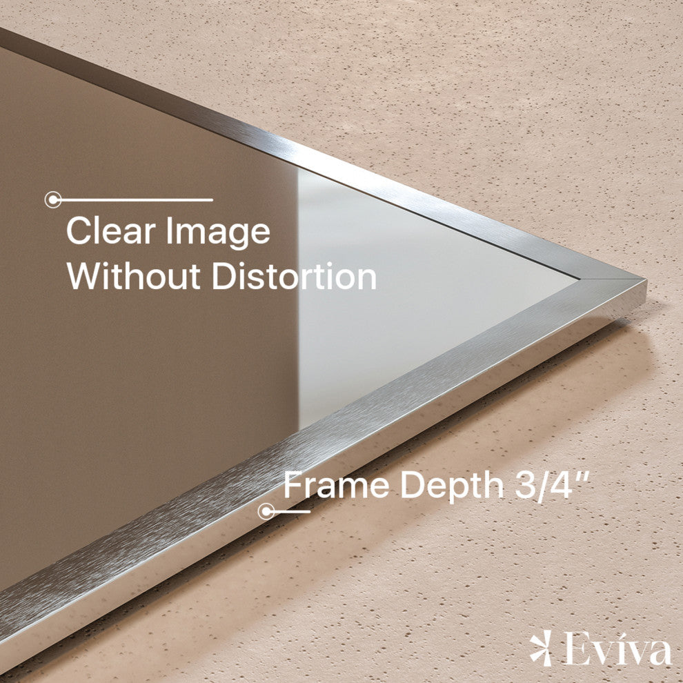 Eviva Sax Polished Chrome Wall Mirror, 60"