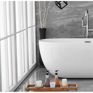 Elegant Decor Allegra 67" Iron and Nylon Soaking Roll Top Bathtub in White