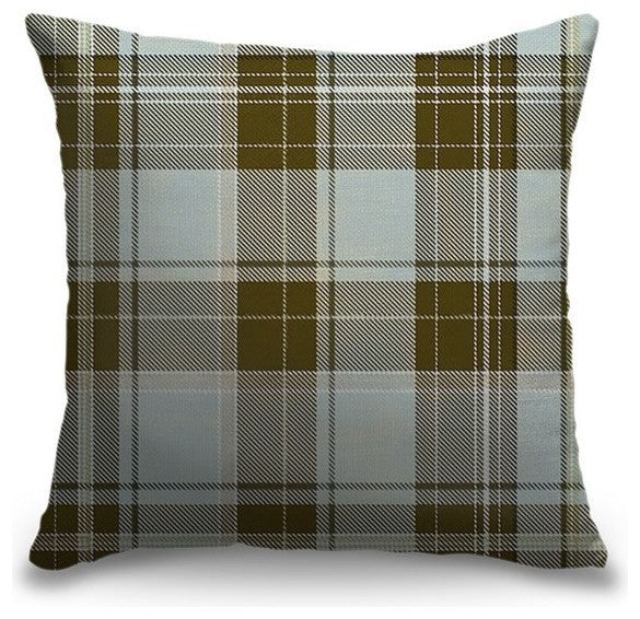 "Green Madras Plaid Tweed" Outdoor Pillow 20"x20"