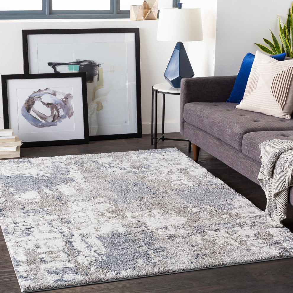 Surya Venice VNE-2306 9'x12'3" Rug, Denim/Pale Blue/Light Gray/Medium Gray/Ivory