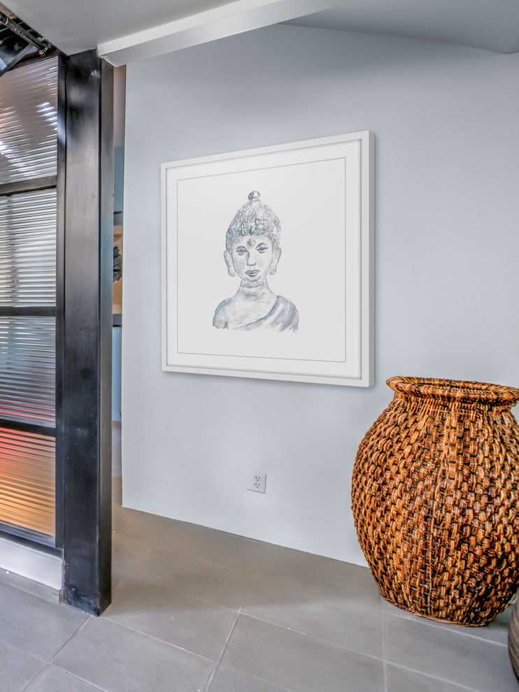 Marmont Hill, "Buddha Statue" by Thimble Sparrow Framed Painting Print, 32x32