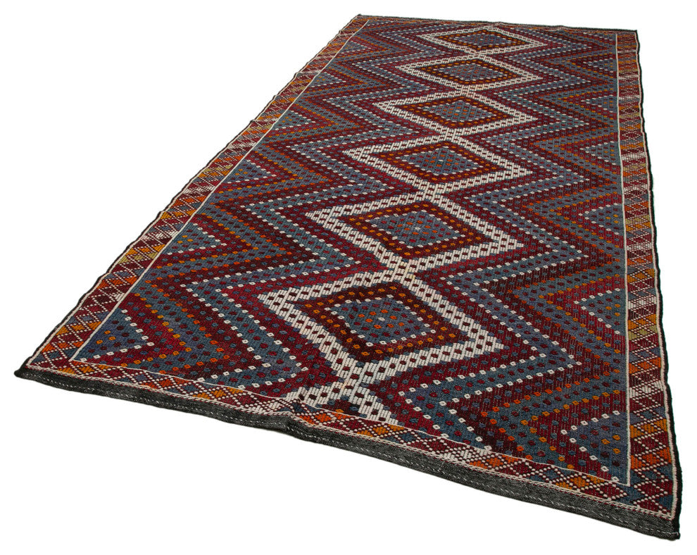 Rug N Carpet - Handwoven Anatolian 6' 0'' x 12' 4'' Rustic Wool Kilim Rug