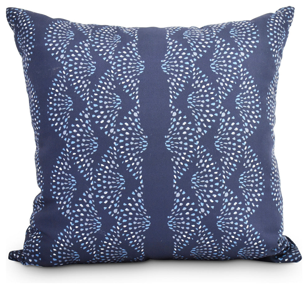 Dotted Decor 18" Blue Stripe Print Decorative Throw Pillow