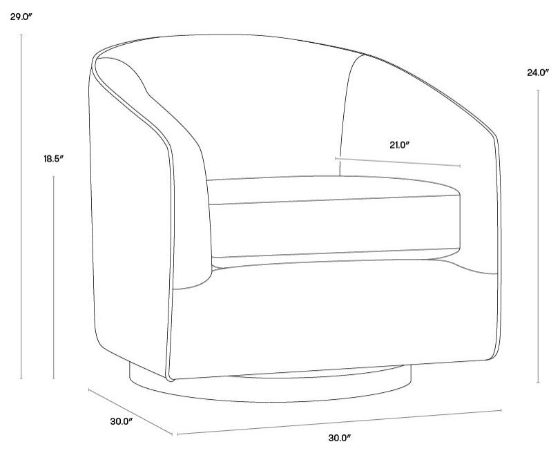 Hazel Swivel Lounge Chair, Navy Blue Sky