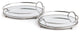 Hudson Mirrored Decor, Silver, Mirrored Trays