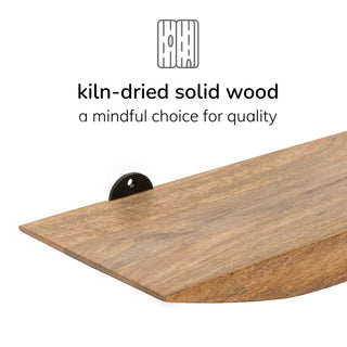 Hutch Set of 2 Wall Mounted Shelves, Natural