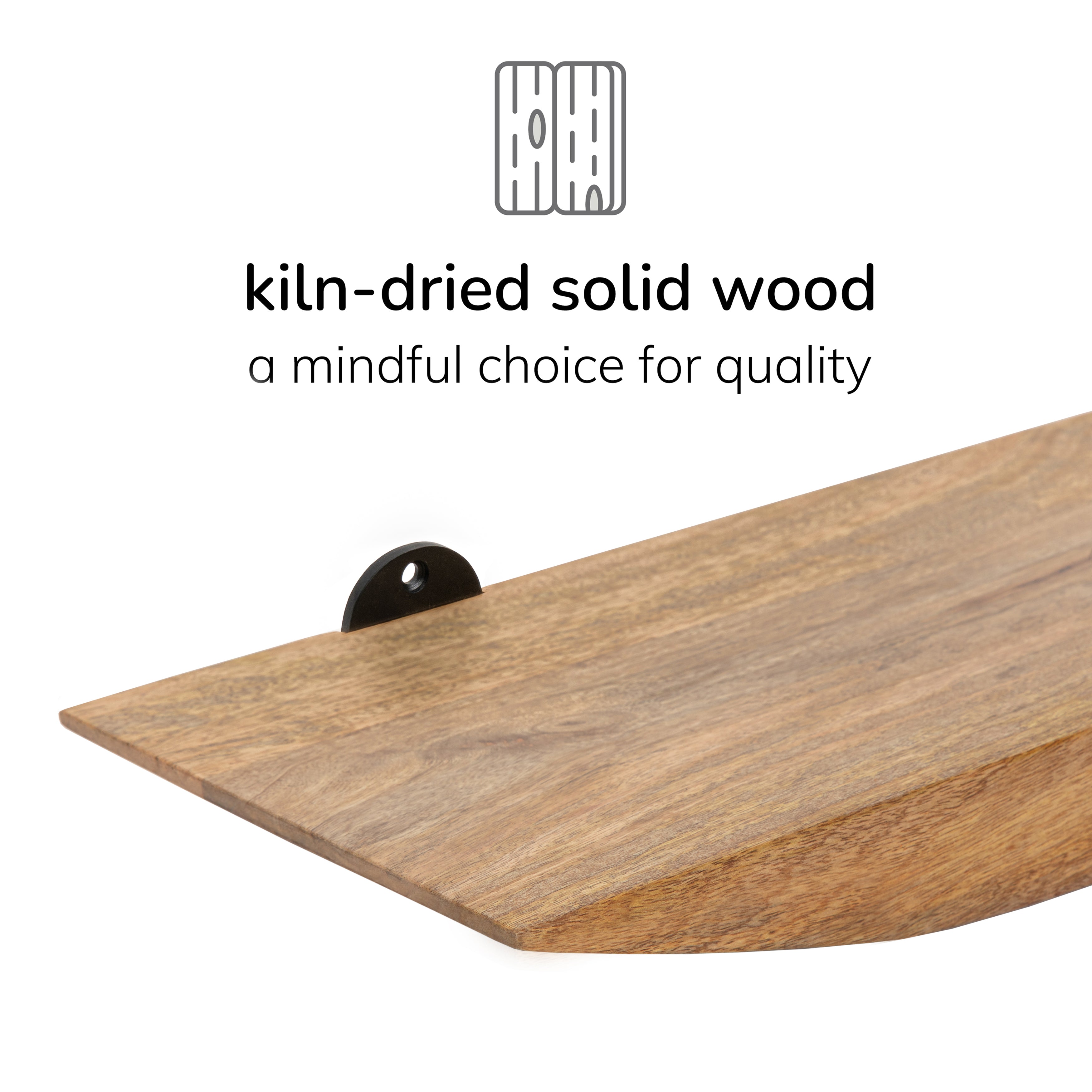 Hutch Set of 2 Wall Mounted Shelves, Natural