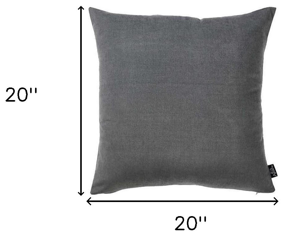 Set Of 2 Gray Brushed Twill Decorative Throw Pillow Covers